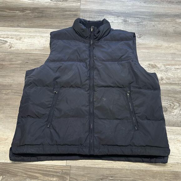 J. Crew Vest Blue Mens XL  Navy Blue Insulated Nylon Down‎ Filled Puffer Vest - Picture 1 of 9